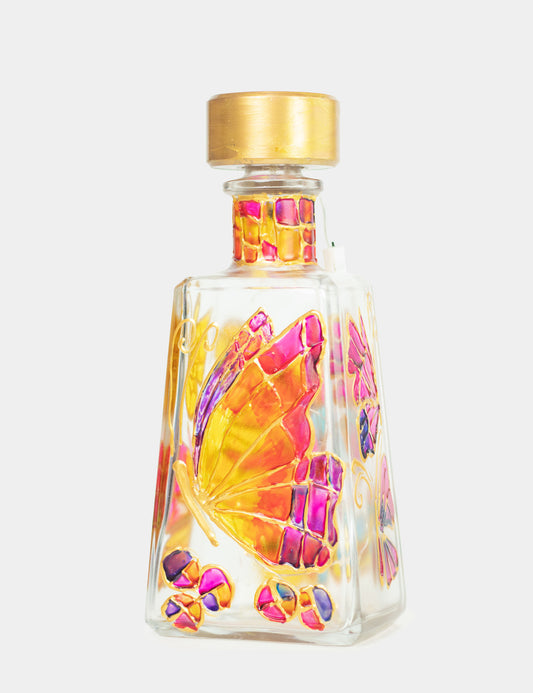 Lámpara Botella reciclada: Mariposa Amarilla