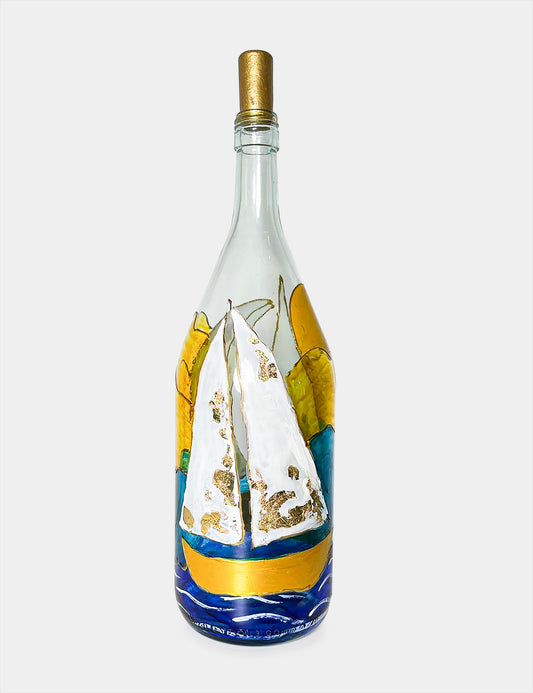 Lámpara Botella Reciclada: Mar Adentro