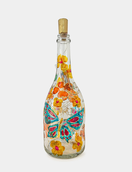 Lámpara Botella reciclada: Butterfly