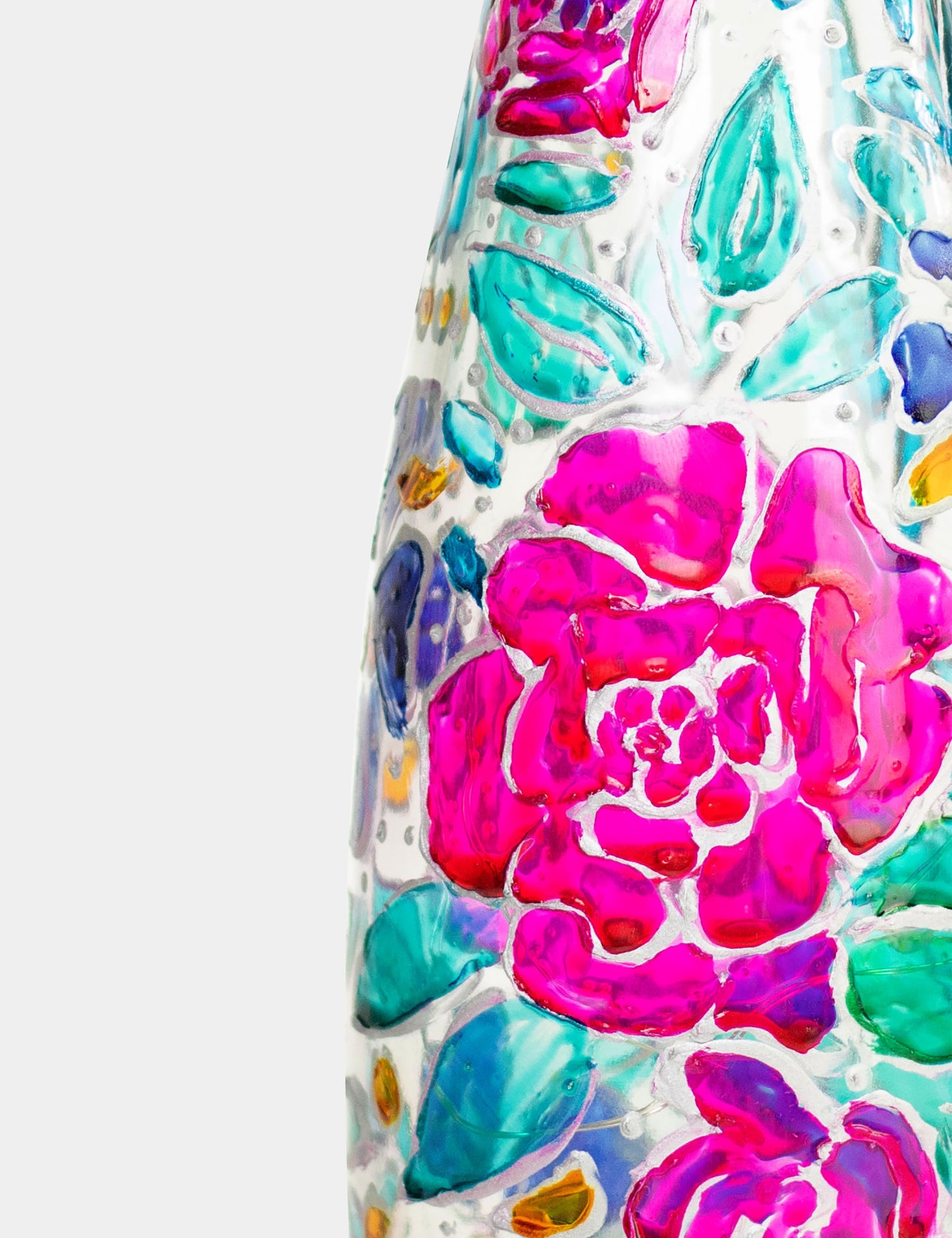 Lámpara Botella reciclada: Rosas